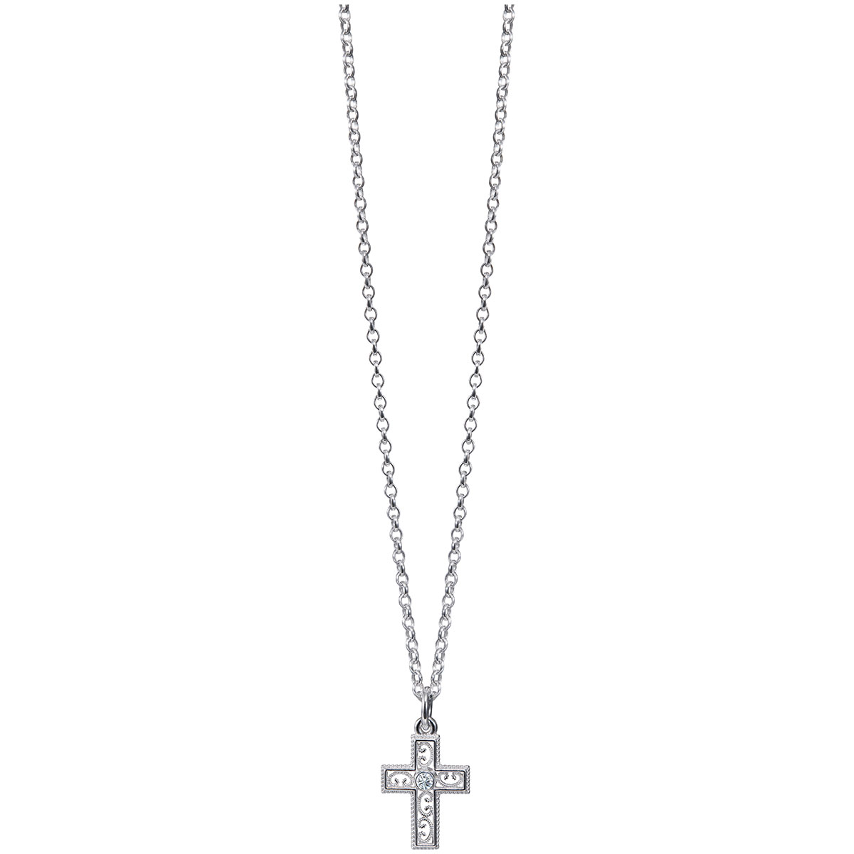 Kalevala Filigree cross pendant silver with zubic zirconia 2207556ZI45