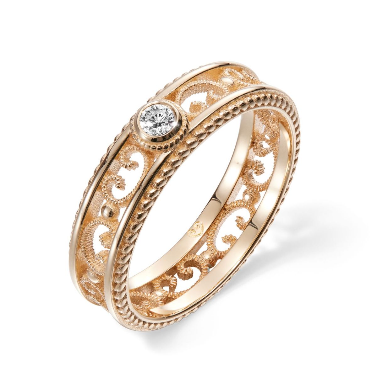 Kalevala Filigree 5 mm 0.06 ct lab-grown diamond ring gold  141000501L