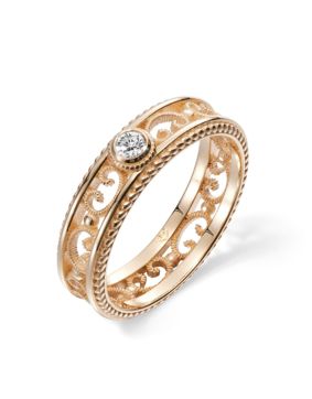 Kalevala Filigree 5 mm 0.06 ct lab-grown diamond ring gold 141000501L