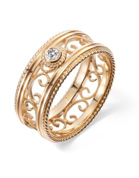 Kalevala Filigree 8.5 mm 0.06 ct lab-grown diamond ring gold 141000503L