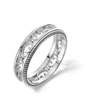 Kalevala Filigree 5 mm white gold ring 541000500