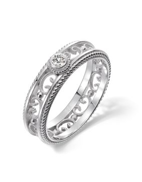 Kalevala Filigree 5 mm 0.06 ct lab-grown diamond ring white gold 541000501L