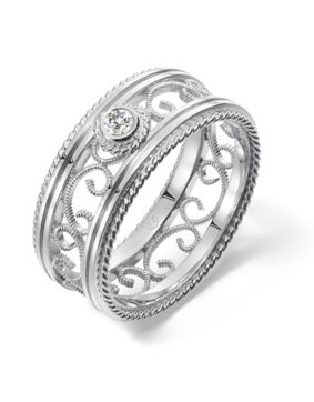 Kalevala Filigree 8.5 mm 0.06 ct lab-grown diamond ring white gold 541000503L