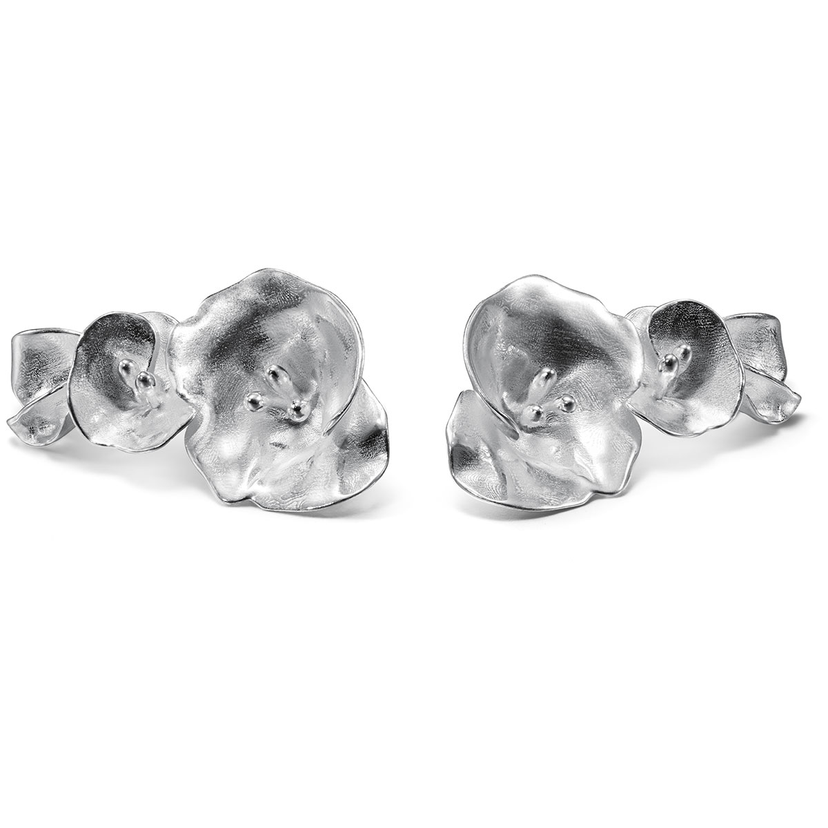 Kalevala Summer Night Rose earrings big silver 261000702T