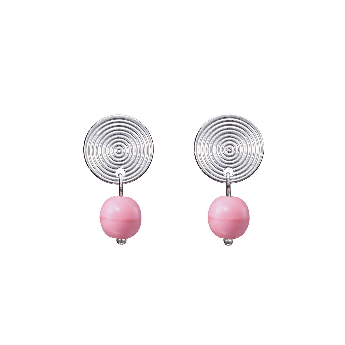 Kalevala Roosa 2026 Kosmos silver earrings pink glass pearl 26687760JT