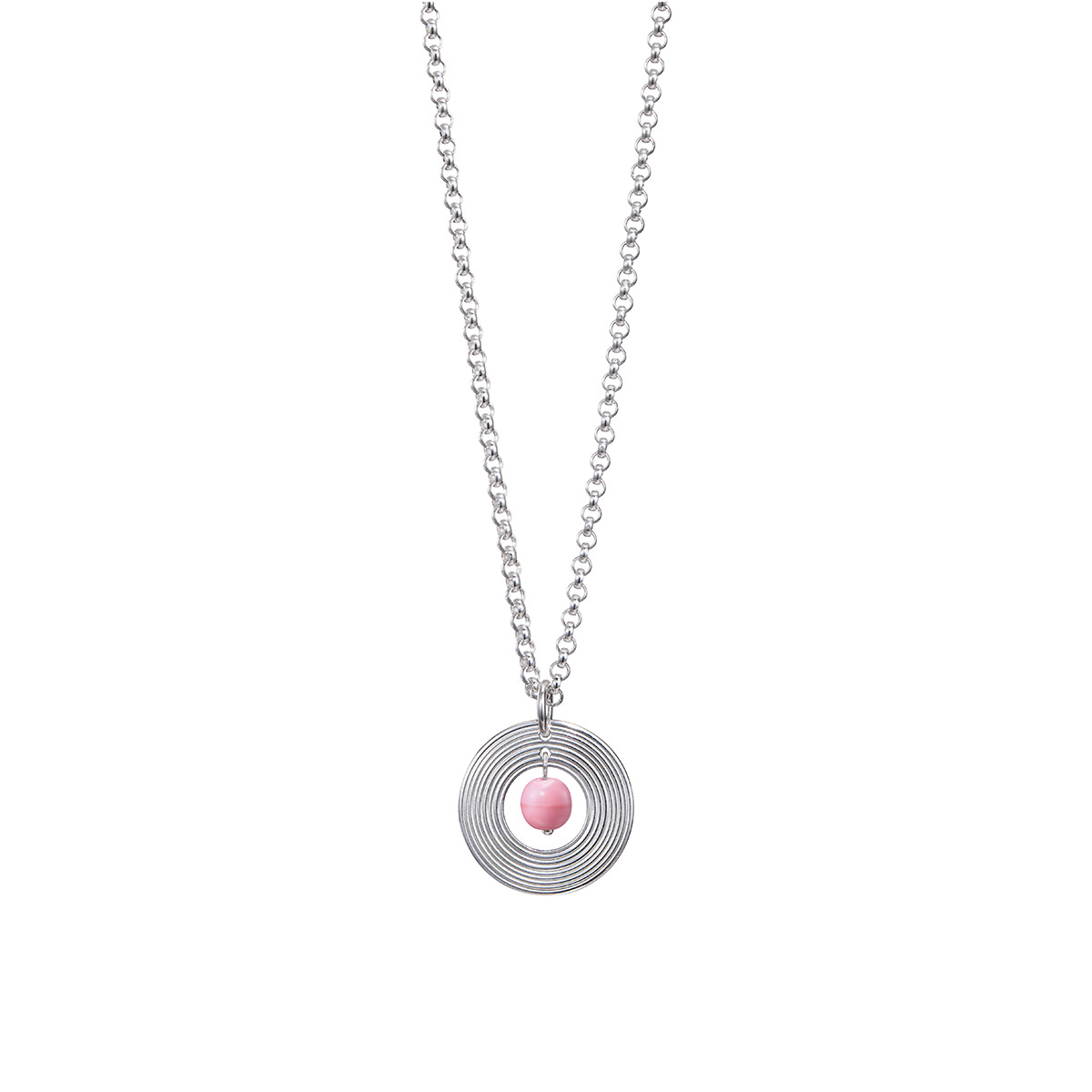 Kalevala Roosa 2026 Kosmos silver necklace 42/45/50 cm pink glass pearl 22687761J50