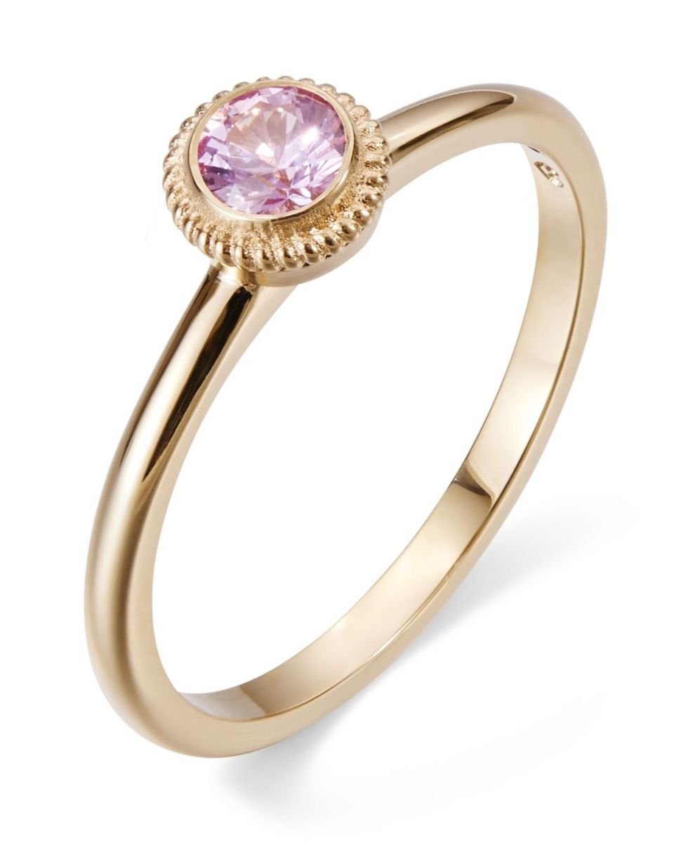 Kalevala Beloved pink 4.0 mm sapphire ring gold 141000002S