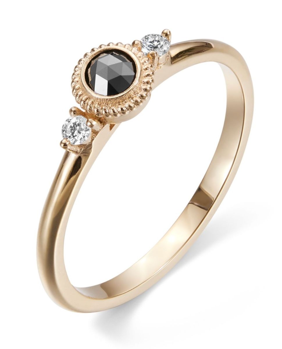Kalevala Beloved three-stone 0.23 ct black/white diamond ring gold 141000003M