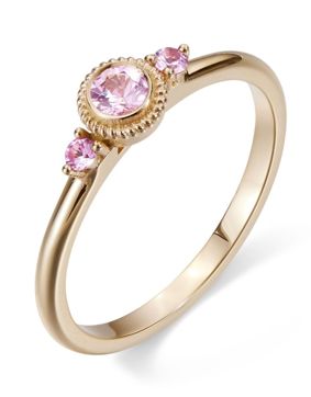 Kalevala Beloved three-stone pink sapphire ring gold 141000003S