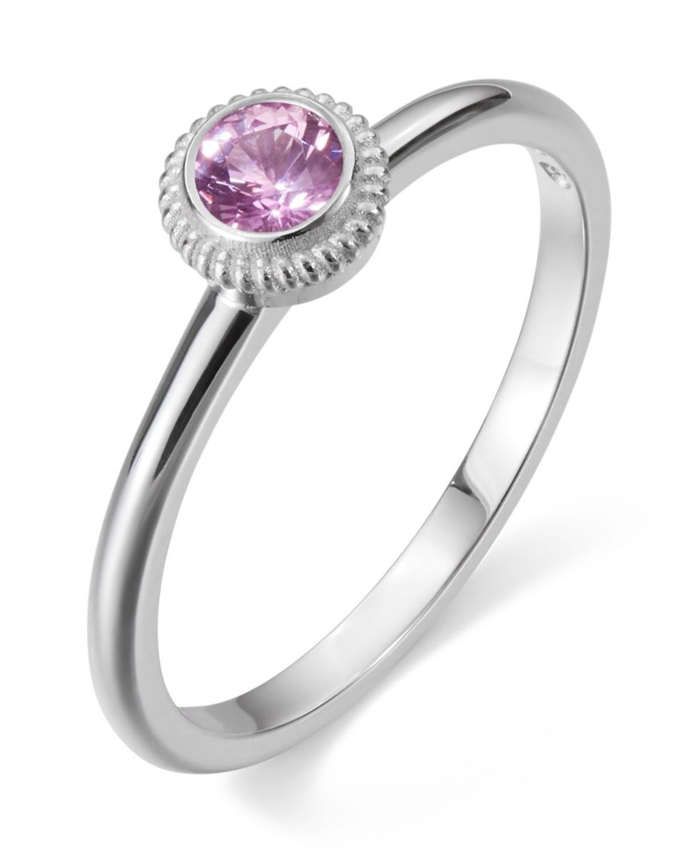 Kalevala Beloved 4.0 mm pink sapphire ring white gold 541000002S