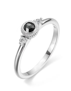 Kalevala Beloved three-stone 0.23 ct black diamond ring white gold 541000003M