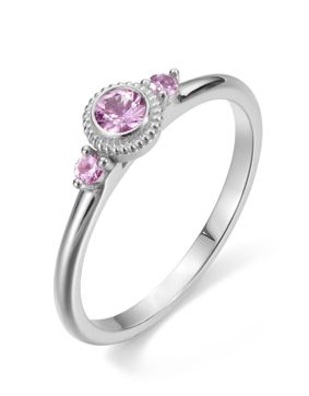 Kalevala Beloved three-stone pink sapphire ring white gold 541000003S