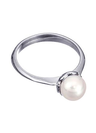Pirami 4mm pearl baptism ring silver SRM-KA040900