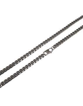 Bosie gray satin finished curb chain necklace 6mm SBN-6S-SAT-H