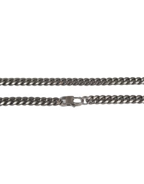 Bosie gray satin finished curb chain necklace 8mm SBN-8S-SAT-H