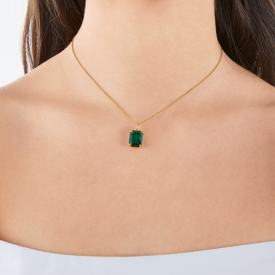 Thomas Sabo necklace green stone gold KE2089 971 6 L45V watchesonline