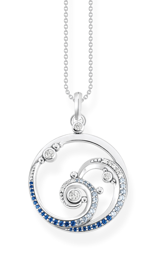 Thomas Sabo wave with blue stones necklace KE2143-644-1-L45V
