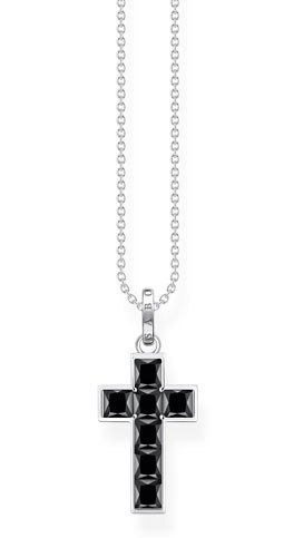 Thomas Sabo Heritage shiny black cross necklace KE2166-643-11-L45V