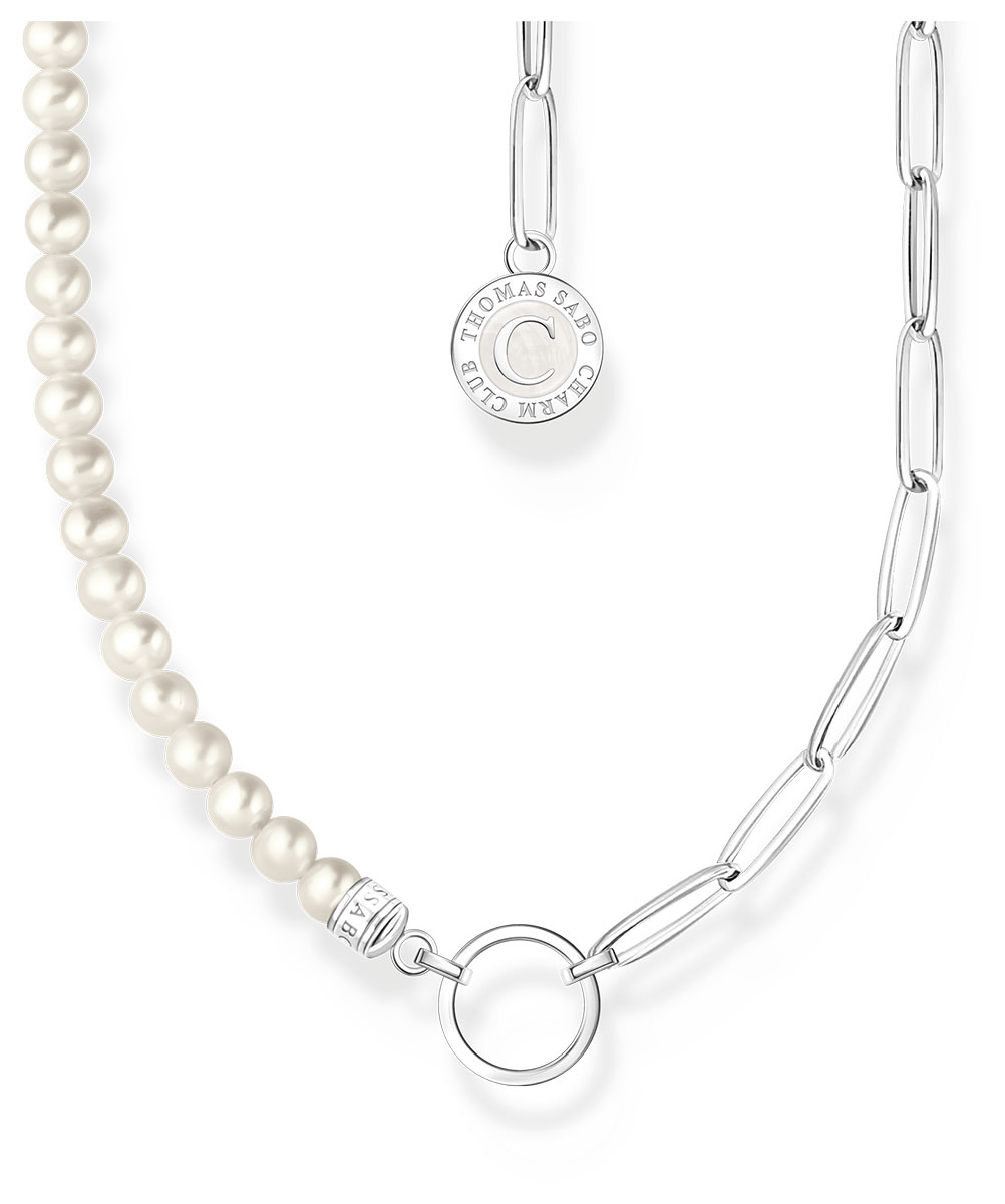 Thomas Sabo Charm Club Charmista white pearls half necklace KE2189 158 14 L45v watchesonline