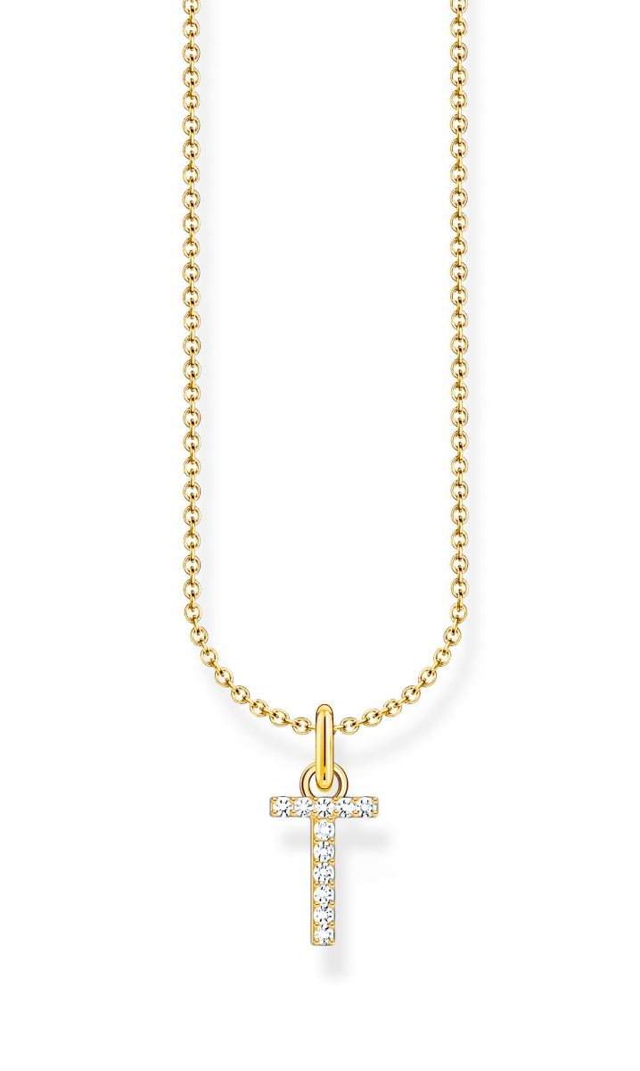 Thomas Sabo 18-karat goldplated initial necklace T KE2259-414-14