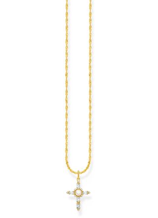 Thomas Sabo True Romance gold-plated white cross Romance cross necklace KE2296-445-14-L45V