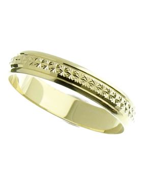 Diamond Cut 14ct Gold ring 4mm KKTL