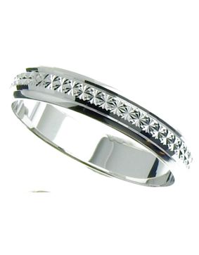 Diamond Cut 14ct White Gold ring 4mm VKTL