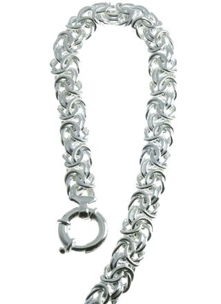 Necklace 925 Byzantine Sterling Silver 11mm KING11/45