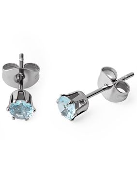 Hopeapuro jewel aquamarine 4 mm earrings