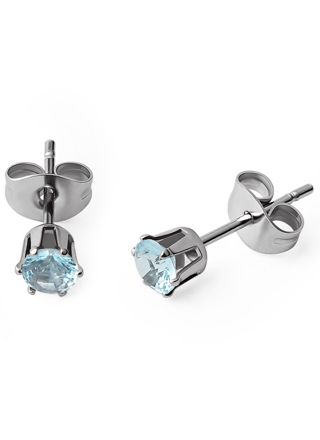 Hopeapuro jewel aquamarine 4 mm earrings