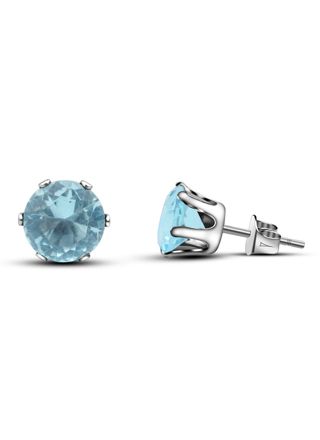 Hopeapuro jewel aquamarine 6 mm earrings