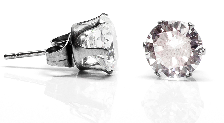 Hopeapuro jewel clear 8 mm earrings