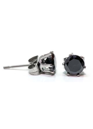 Hopeapuro jewel black 4 mm earrings