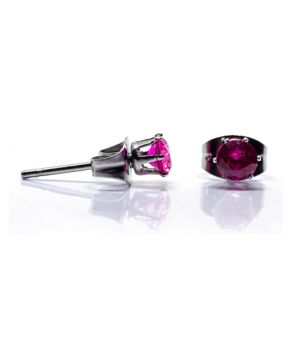 Hopeapuro jewel pink 4 mm earrings