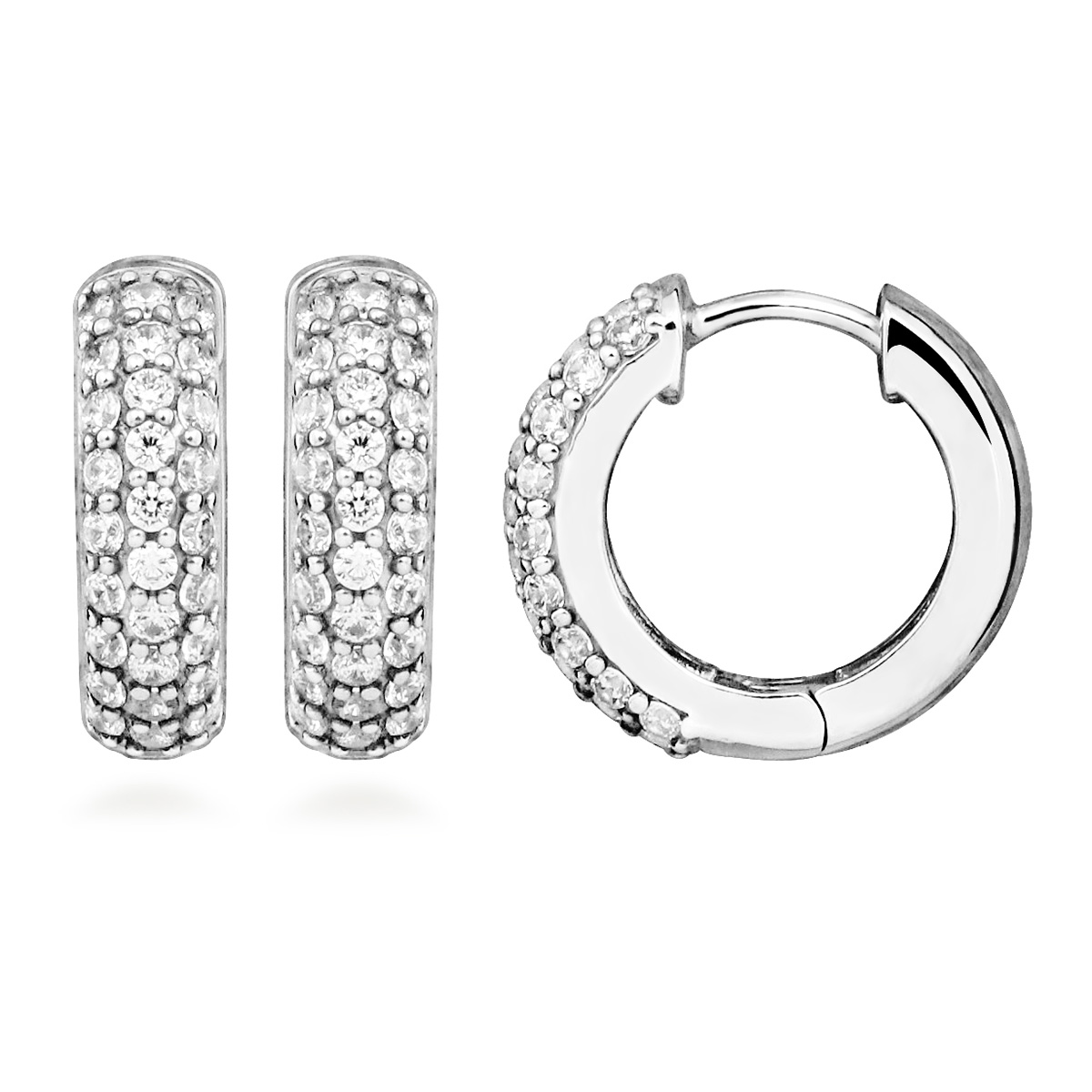 Lykka Casuals silver earrings zirconia hoops