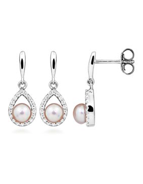 Lykken Pearls pearl silver earrings zirconia