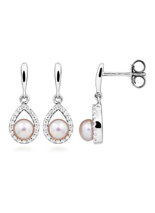 Lykken Pearls pearl silver earrings zirconia