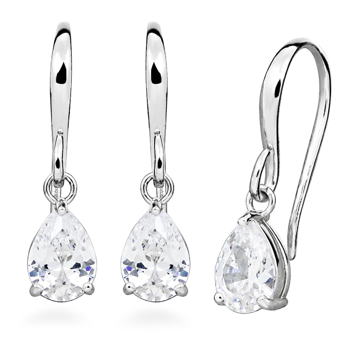 Lykka Casuals silver earrings zirconia drops