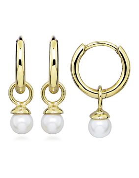 Lykken Pearls gold-plated pearl silver earrings