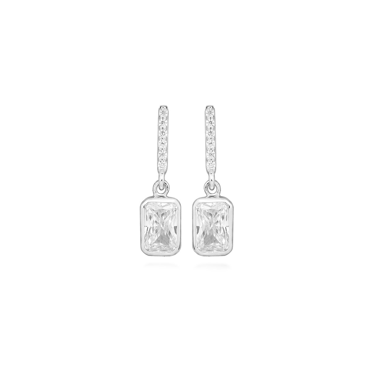 Lykken Casuals silver emerald drop earrings