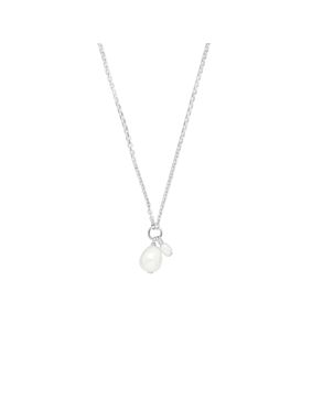 Lykken Pearls silver double pearl necklace 45 cm