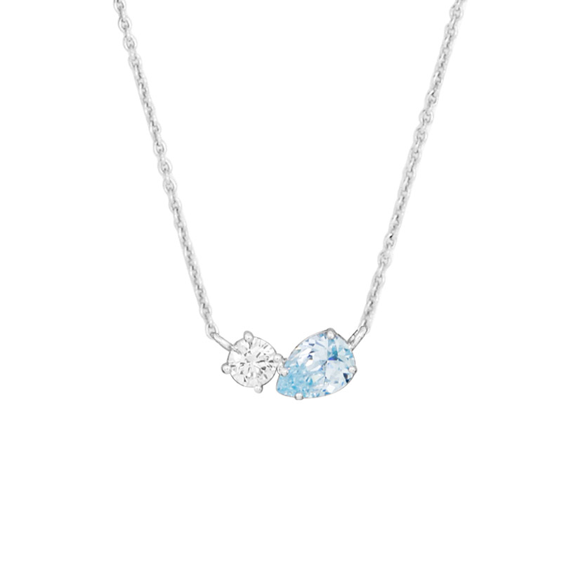 Lykken Casuals two-stone silver necklace 45 cm