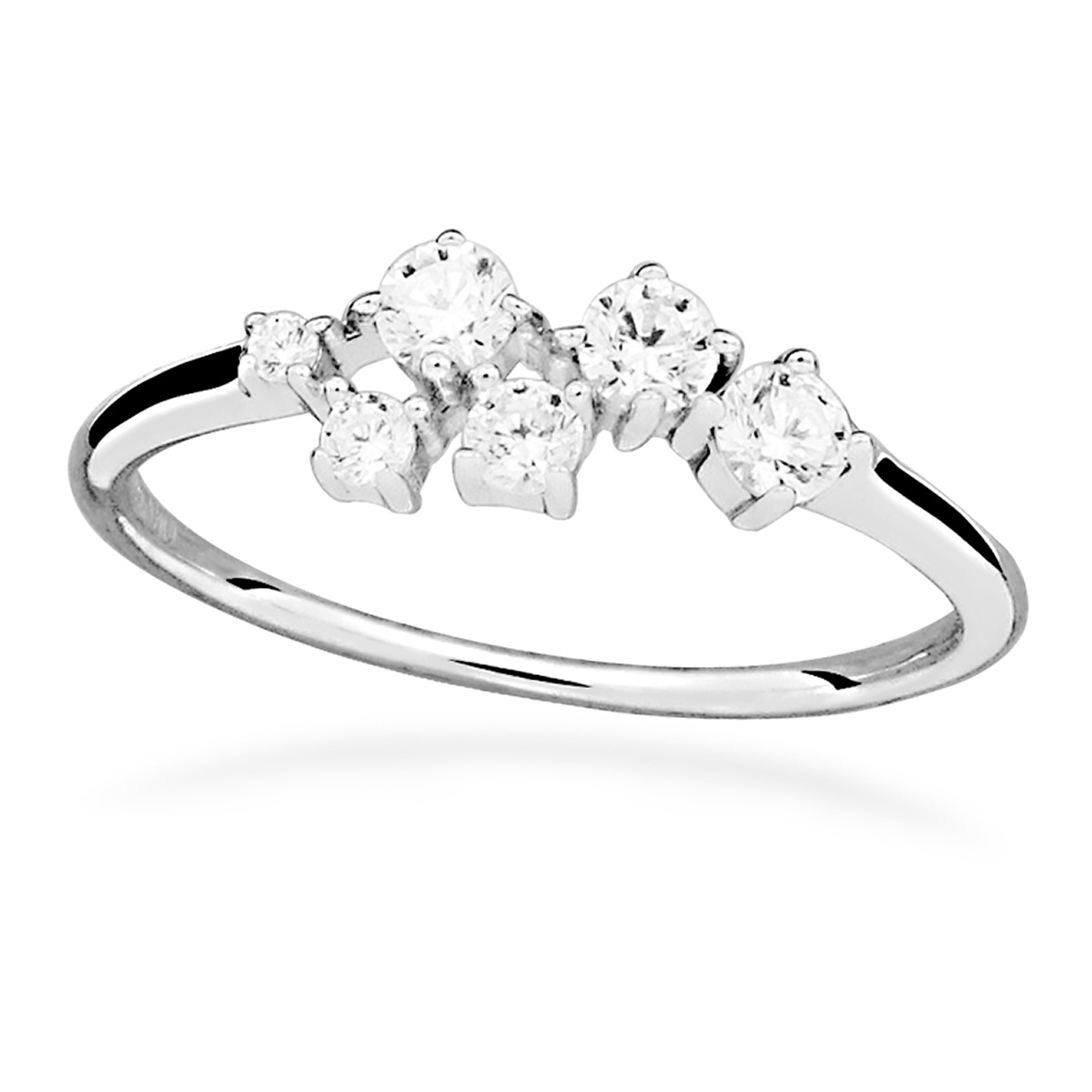 Lykka Casuals multi-stone silver ring with zirconia-160