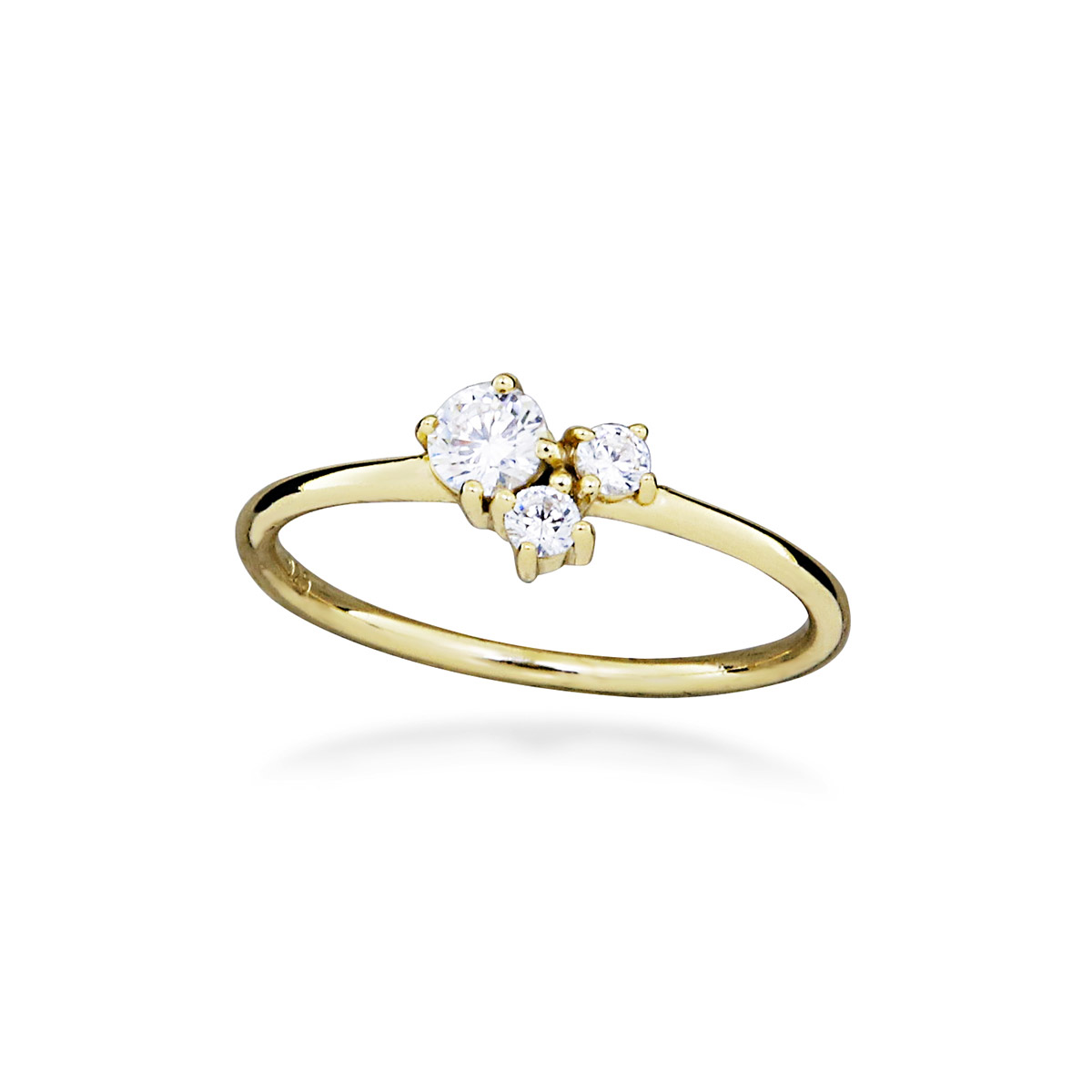 Lykken Casuals gold-plated three-stone ring