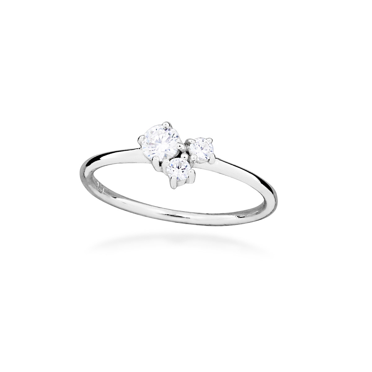 Lykken Casuals three-stone silver ring