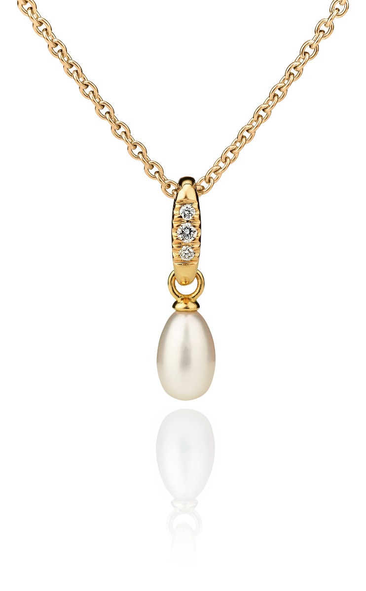 Kohinoor Elina gold diamond pendant with pearls 123-267-04