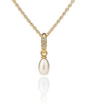 Kohinoor Elina gold diamond pendant with pearls 123-267-04