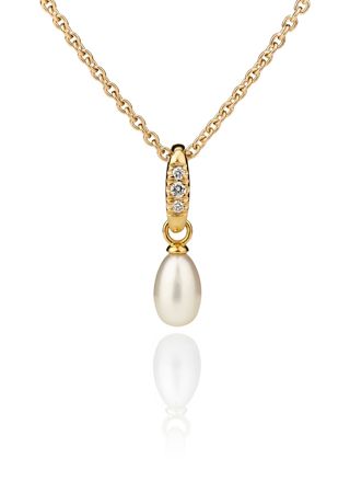 Kohinoor Elina gold diamond pendant with pearls 123-267-04
