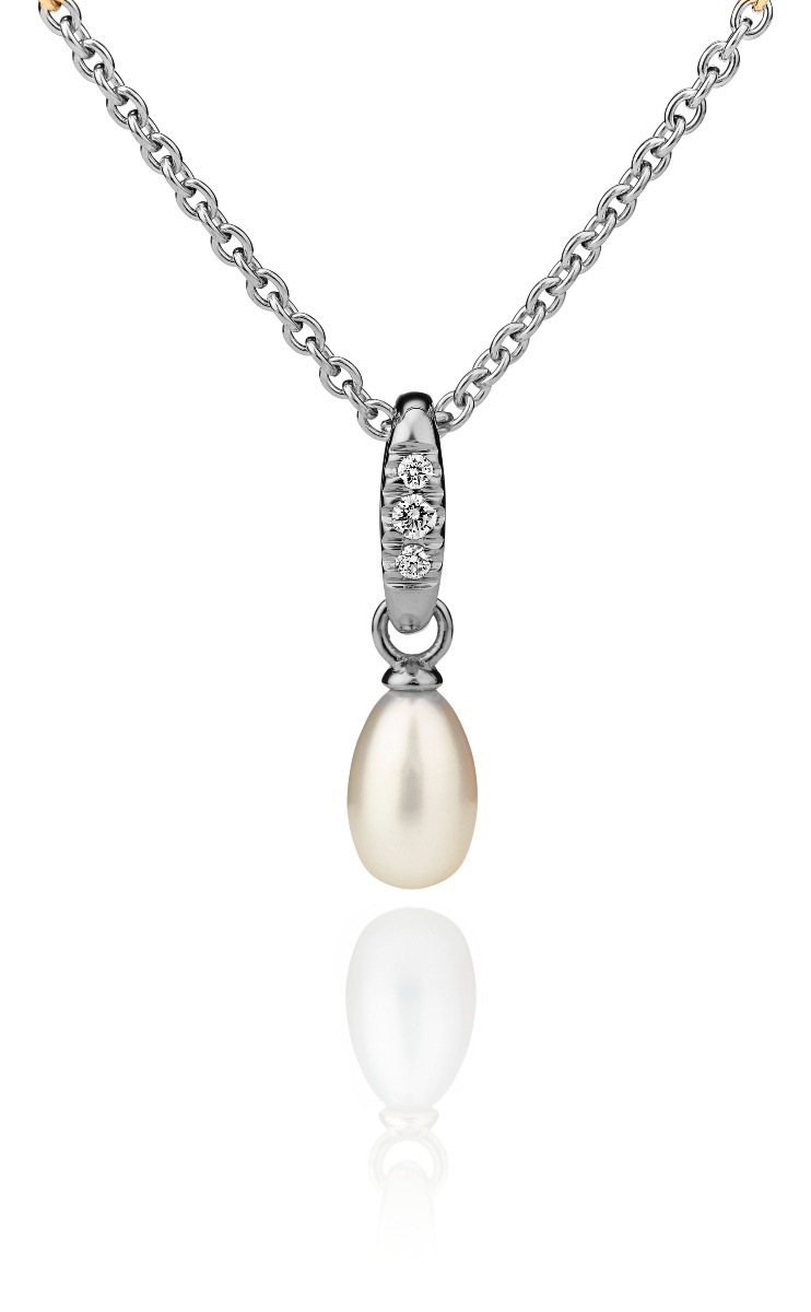Kohinoor Elina white gold diamond pendant with pearls 123-267V-04