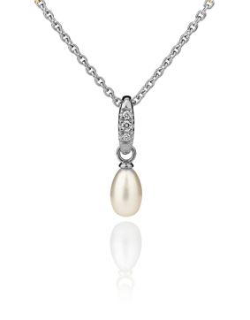 Kohinoor Elina white gold diamond pendant with pearls 123-267V-04